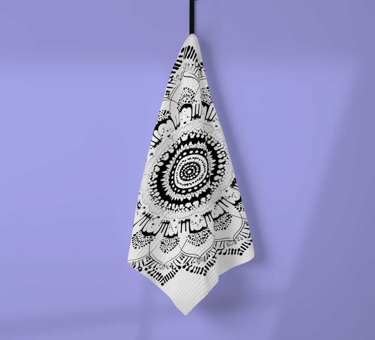 Mandala in bianco e nero canovaccio da cucina da Spiritual Touch