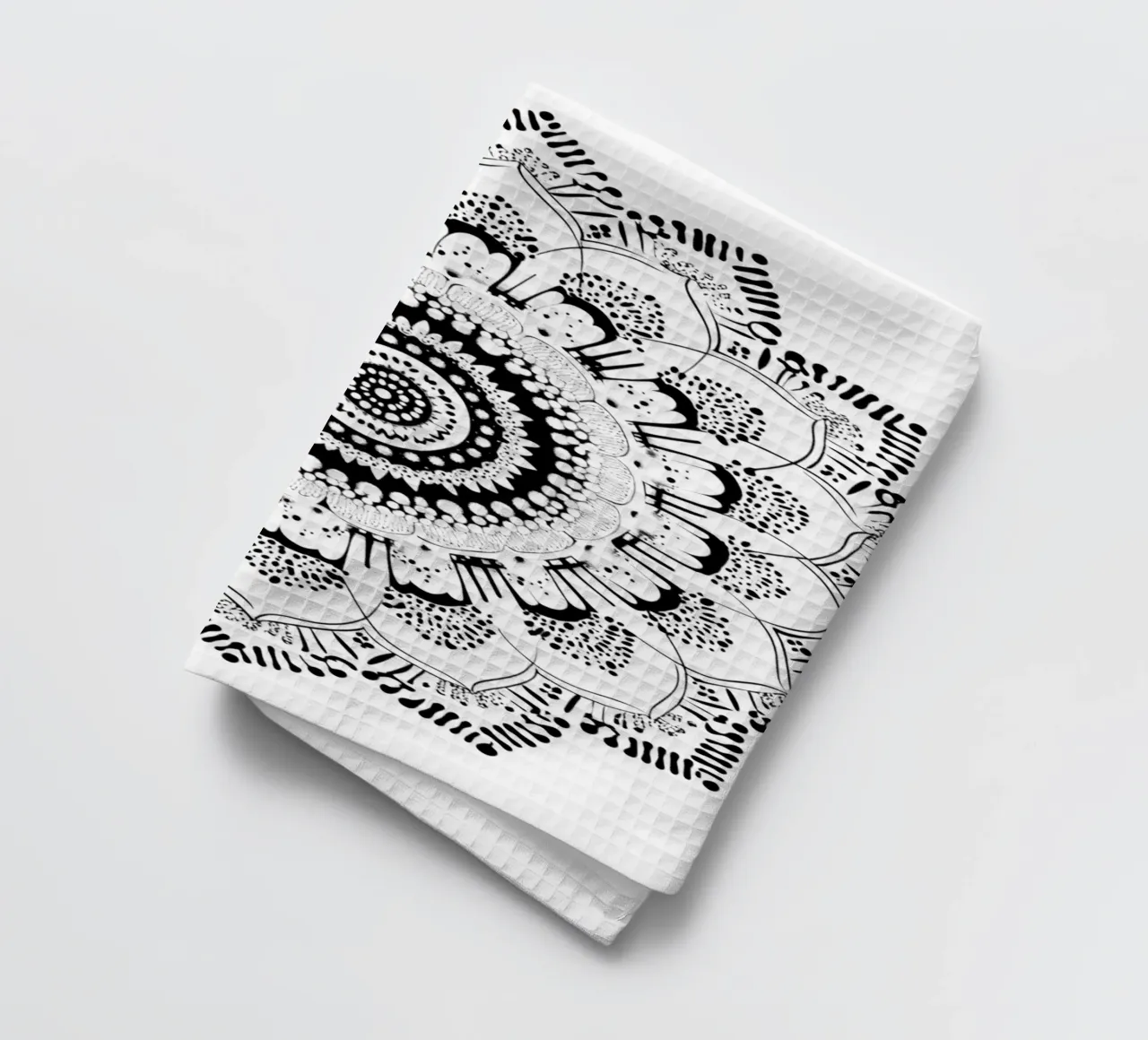 Mandala in bianco e nero canovaccio da cucina da Spiritual Touch