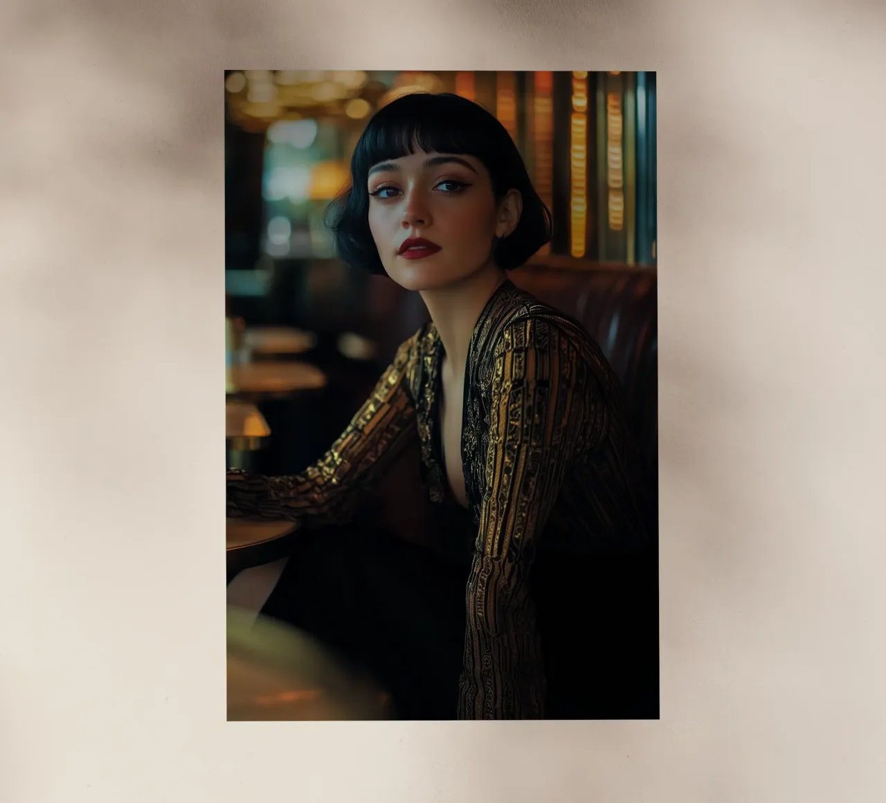 Art deco girl in black pellicola backlit da Synthaira