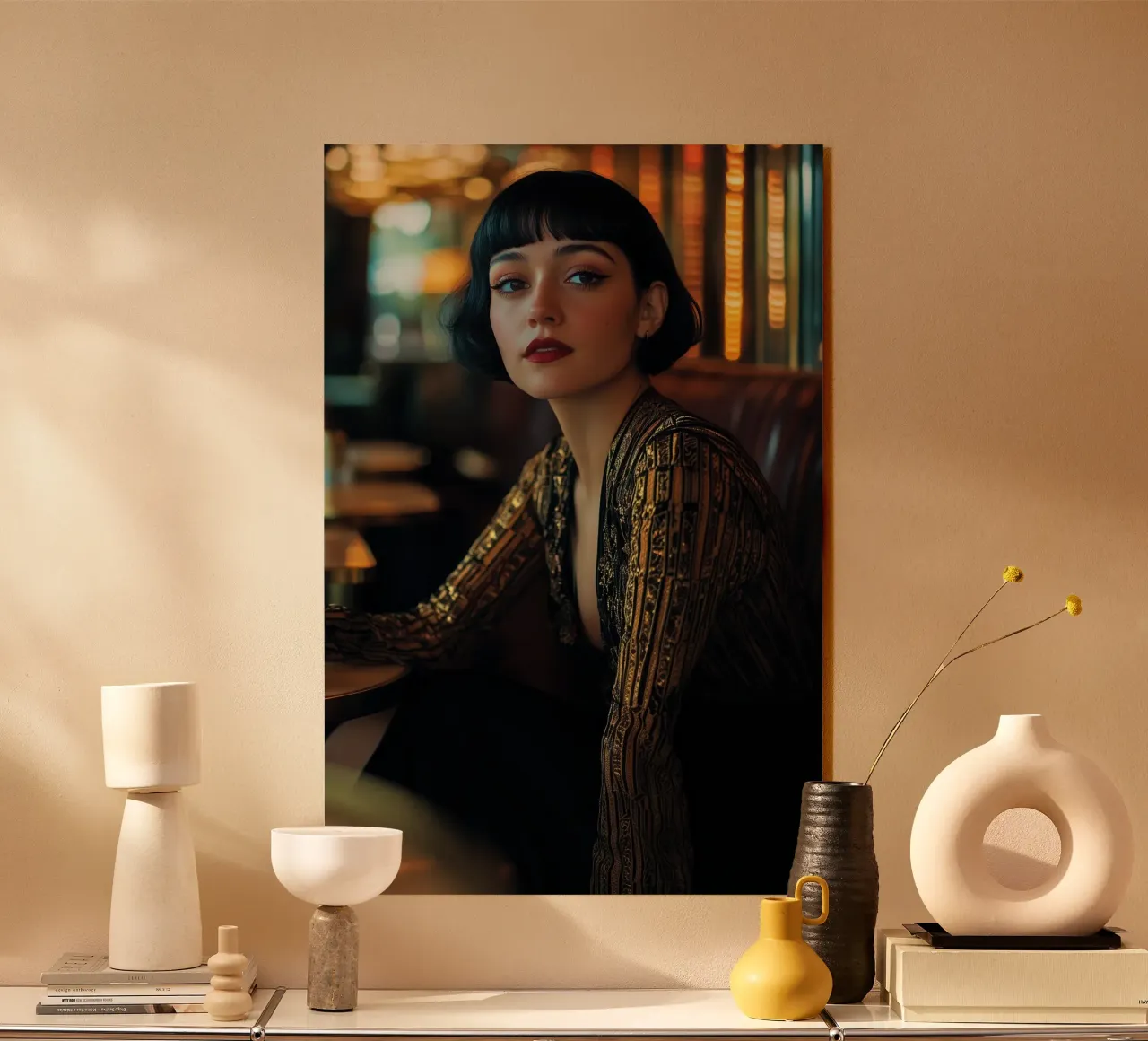 Café Society - Elegant Art Deco Portrait Print plexiglass da Synthaira