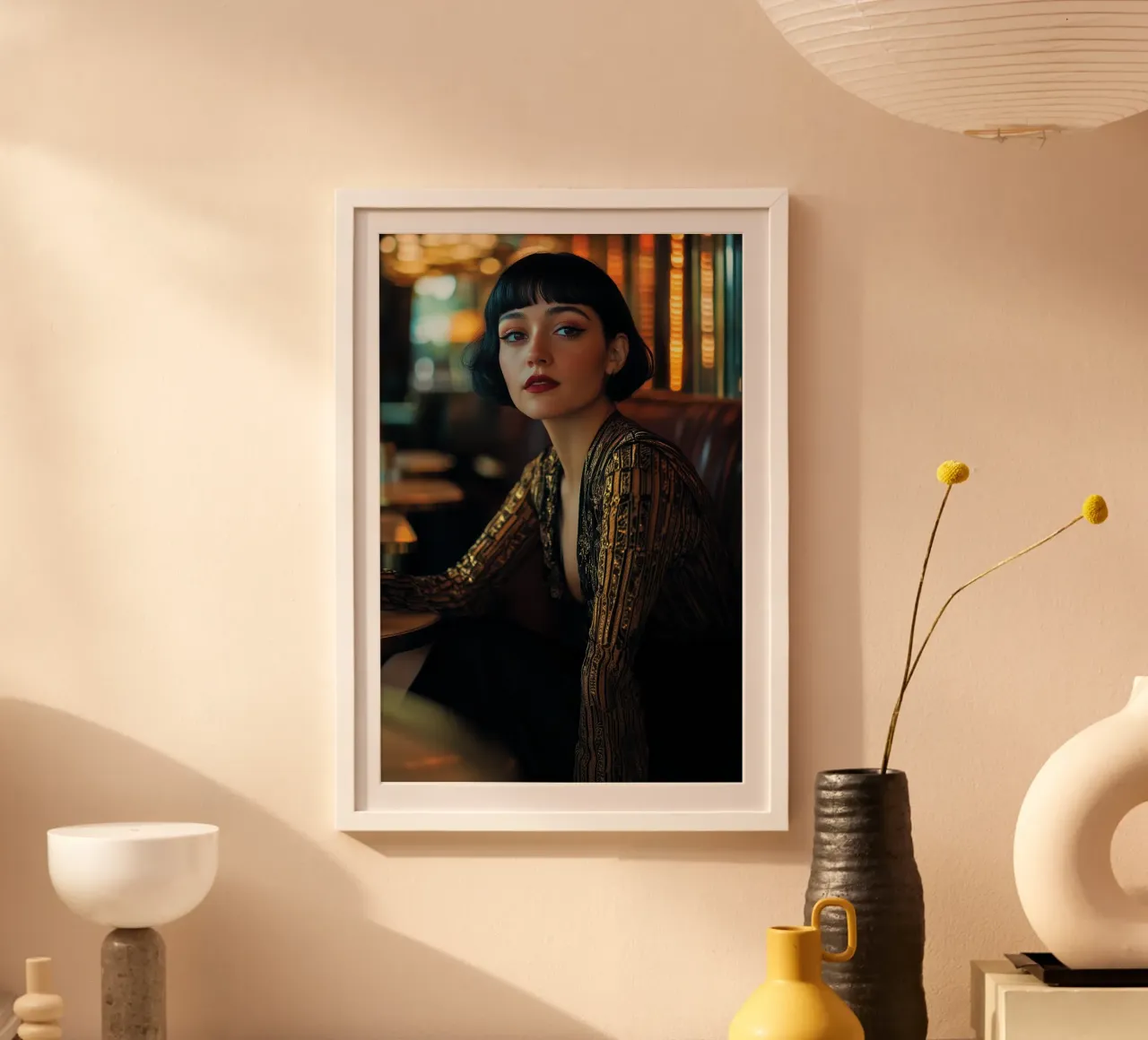 Art deco girl in black carta hahnemühle da Synthaira