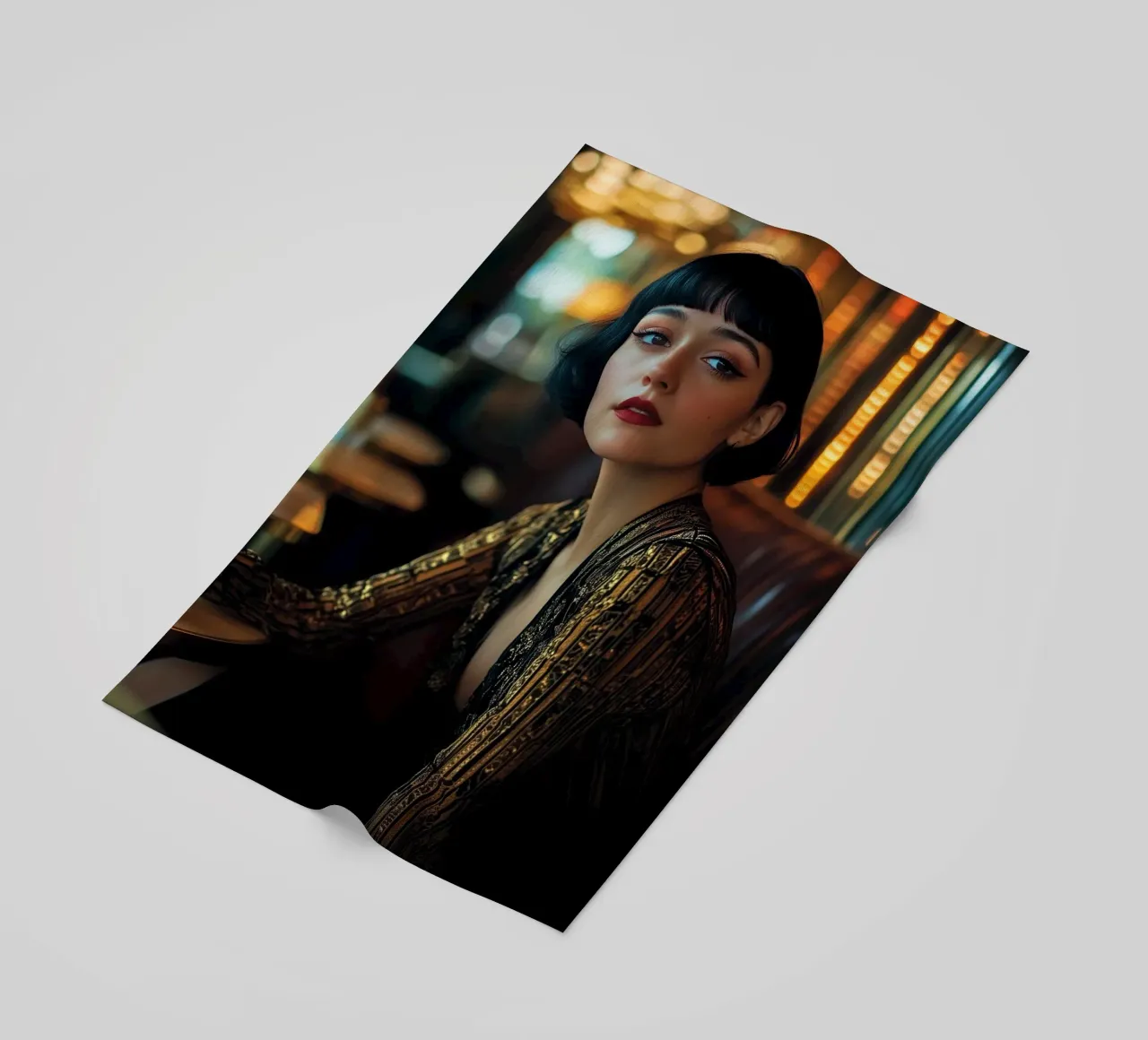 Café Society - Elegant Art Deco Portrait Print telo mare da Synthaira