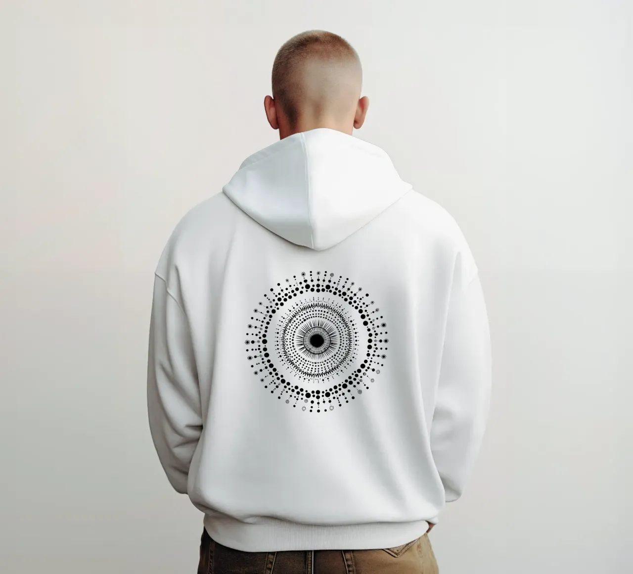 Mandala in bianco e nero felpa con cappuccio da Spiritual Touch