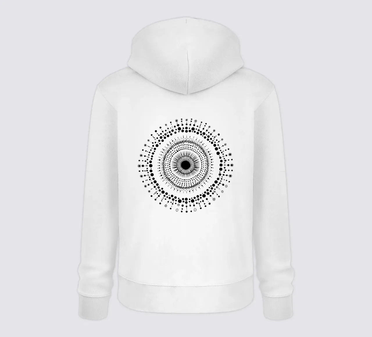 Mandala in bianco e nero felpa con cappuccio da Spiritual Touch