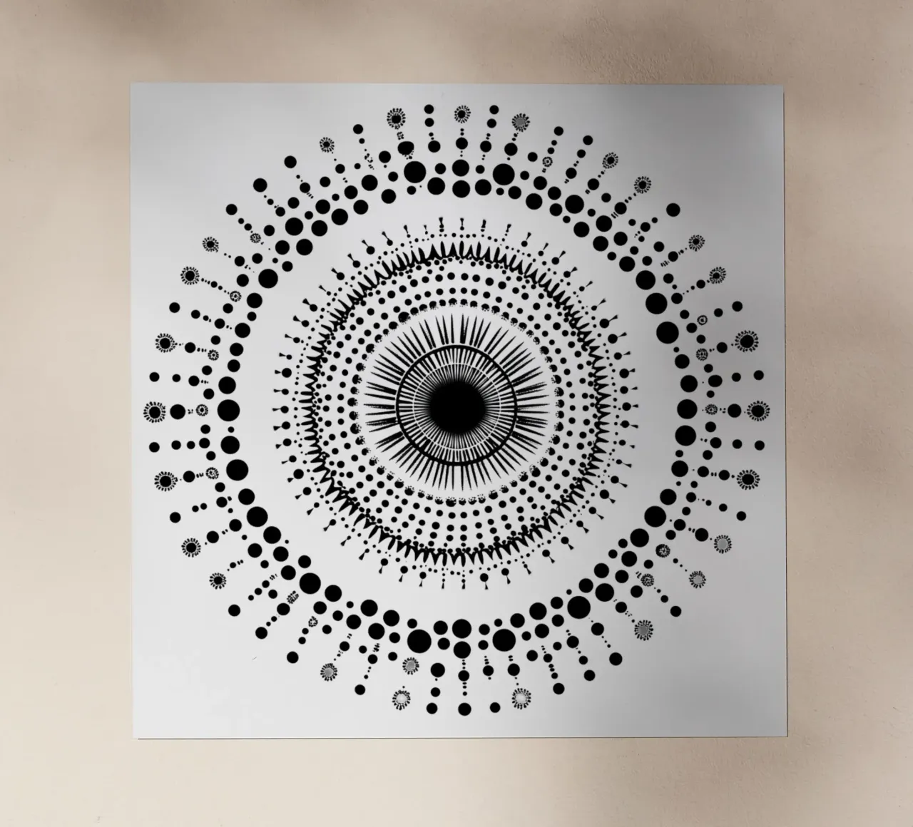 Mandala in bianco e nero pellicola backlit da Spiritual Touch