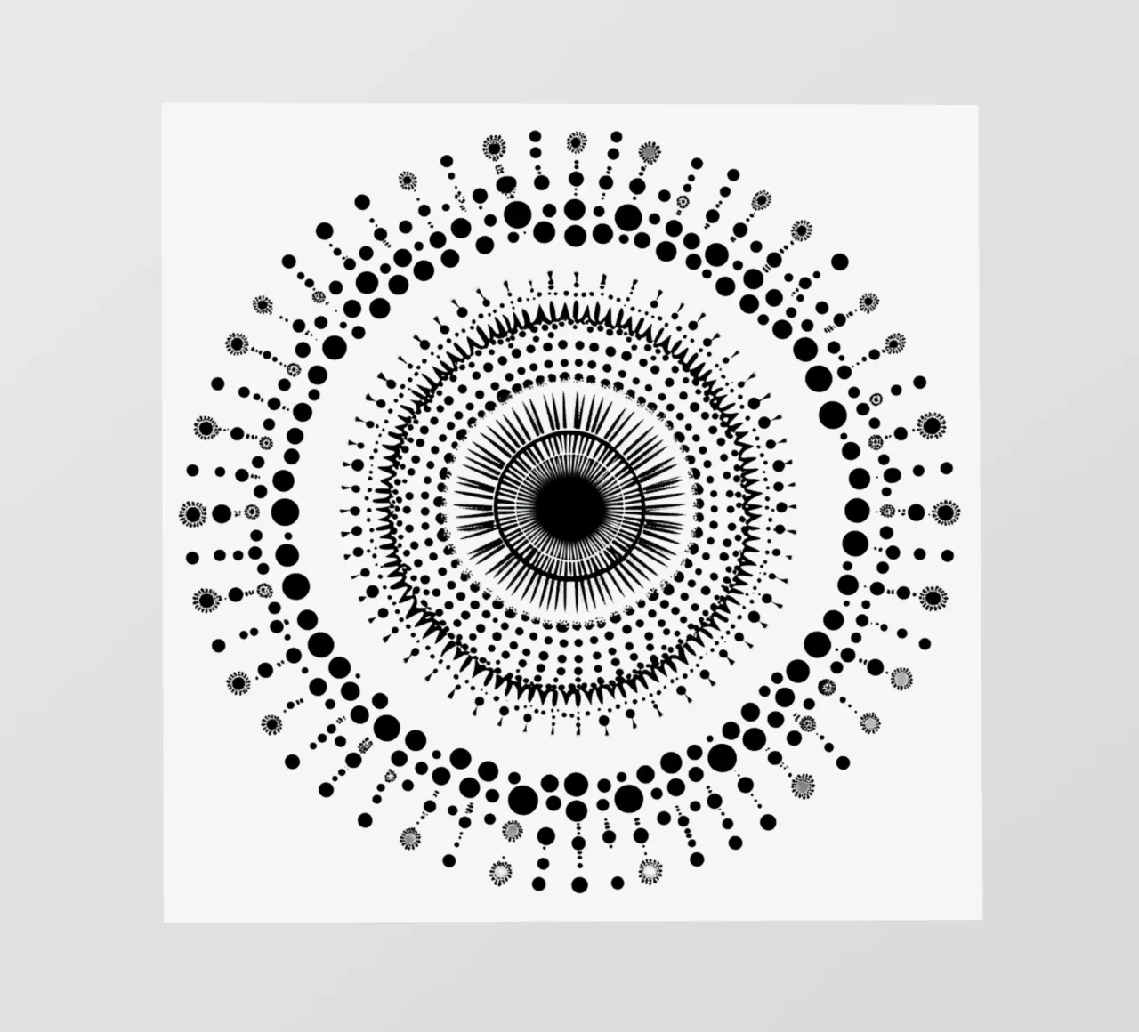 Mandala in bianco e nero pellicola backlit da Spiritual Touch