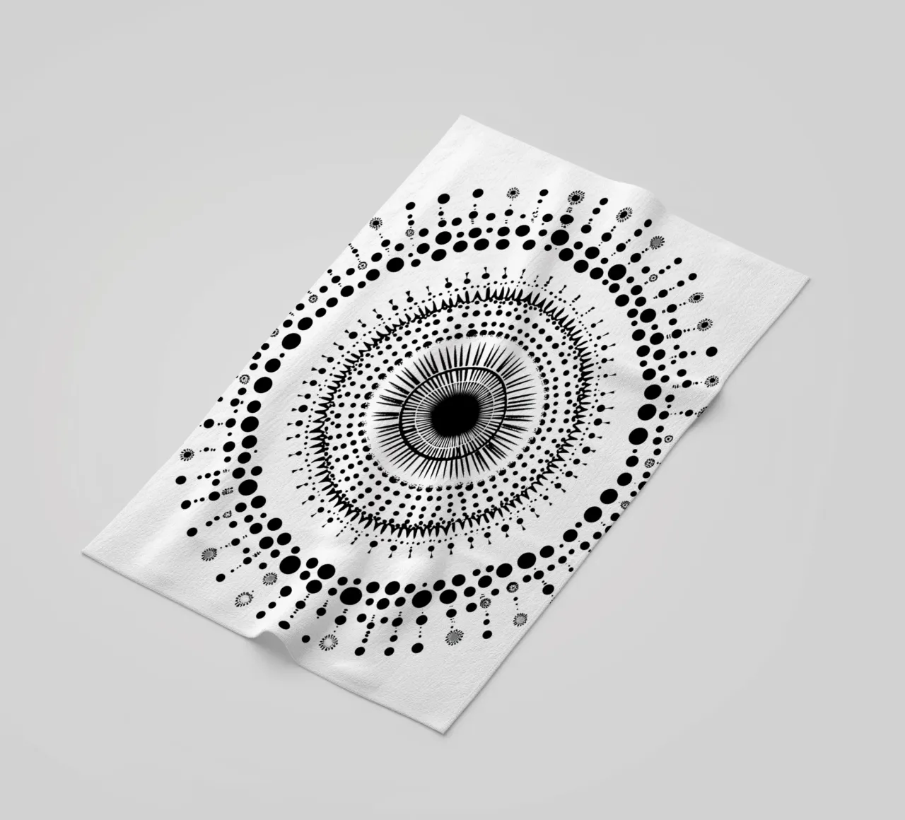 Mandala in bianco e nero telo mare da Spiritual Touch