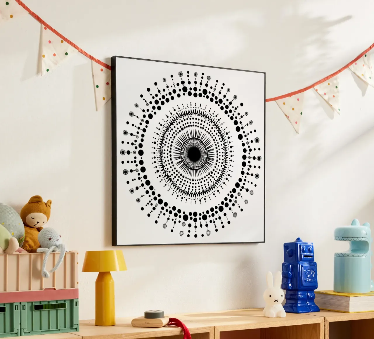 Mandala in bianco e nero alluminio dibond da Spiritual Touch