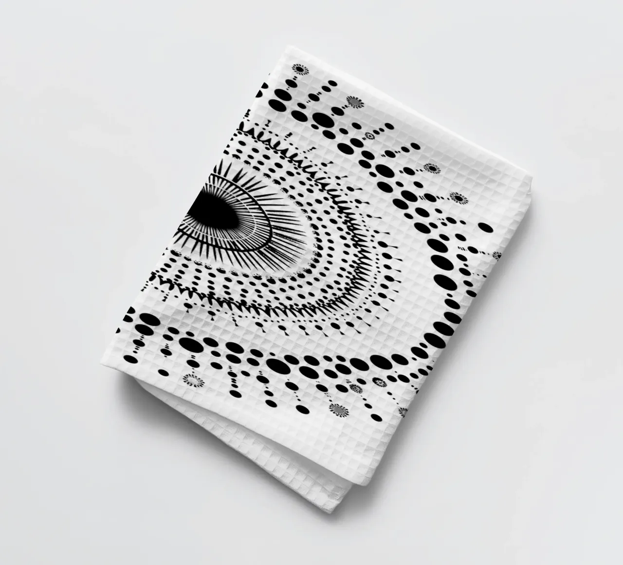 Mandala in bianco e nero canovaccio da cucina da Spiritual Touch