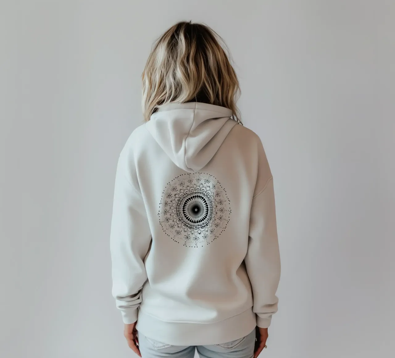 Mandala in bianco e nero felpa con cappuccio da Spiritual Touch