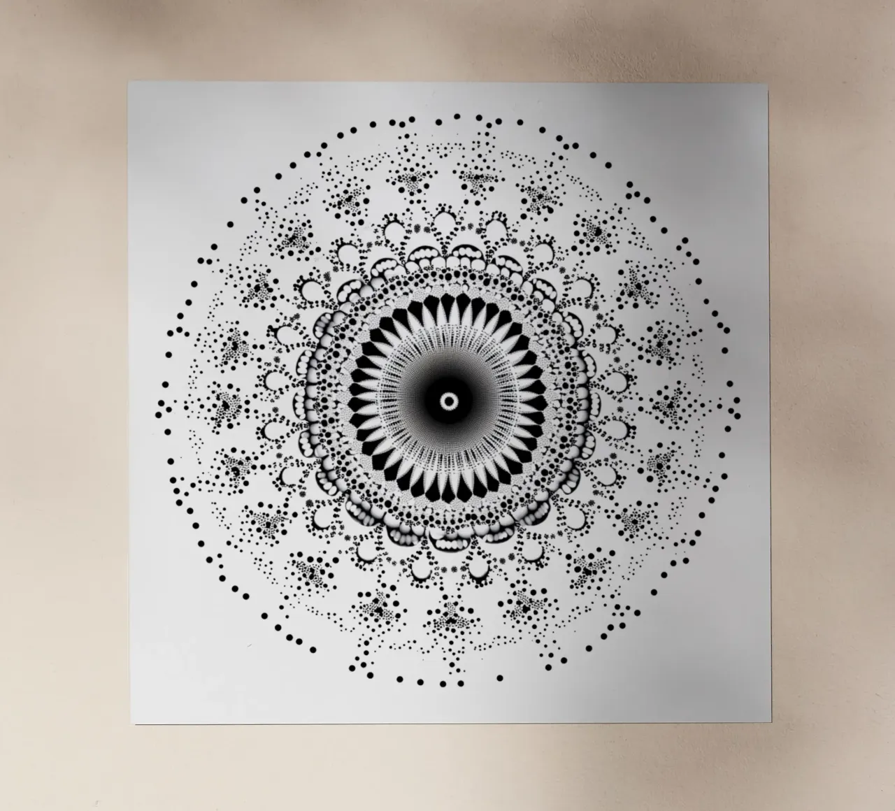 Mandala in bianco e nero pellicola backlit da Spiritual Touch