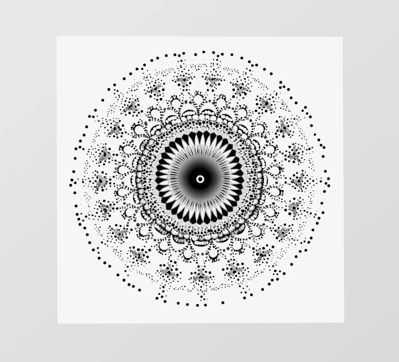 Mandala in bianco e nero pellicola backlit da Spiritual Touch