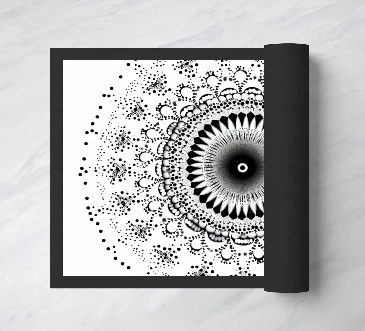 Mandala in bianco e nero zerbino da Spiritual Touch