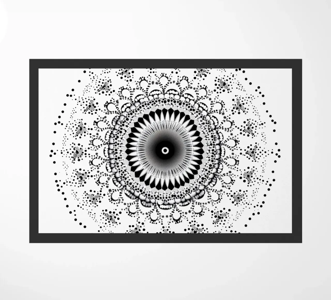 Mandala in bianco e nero zerbino da Spiritual Touch