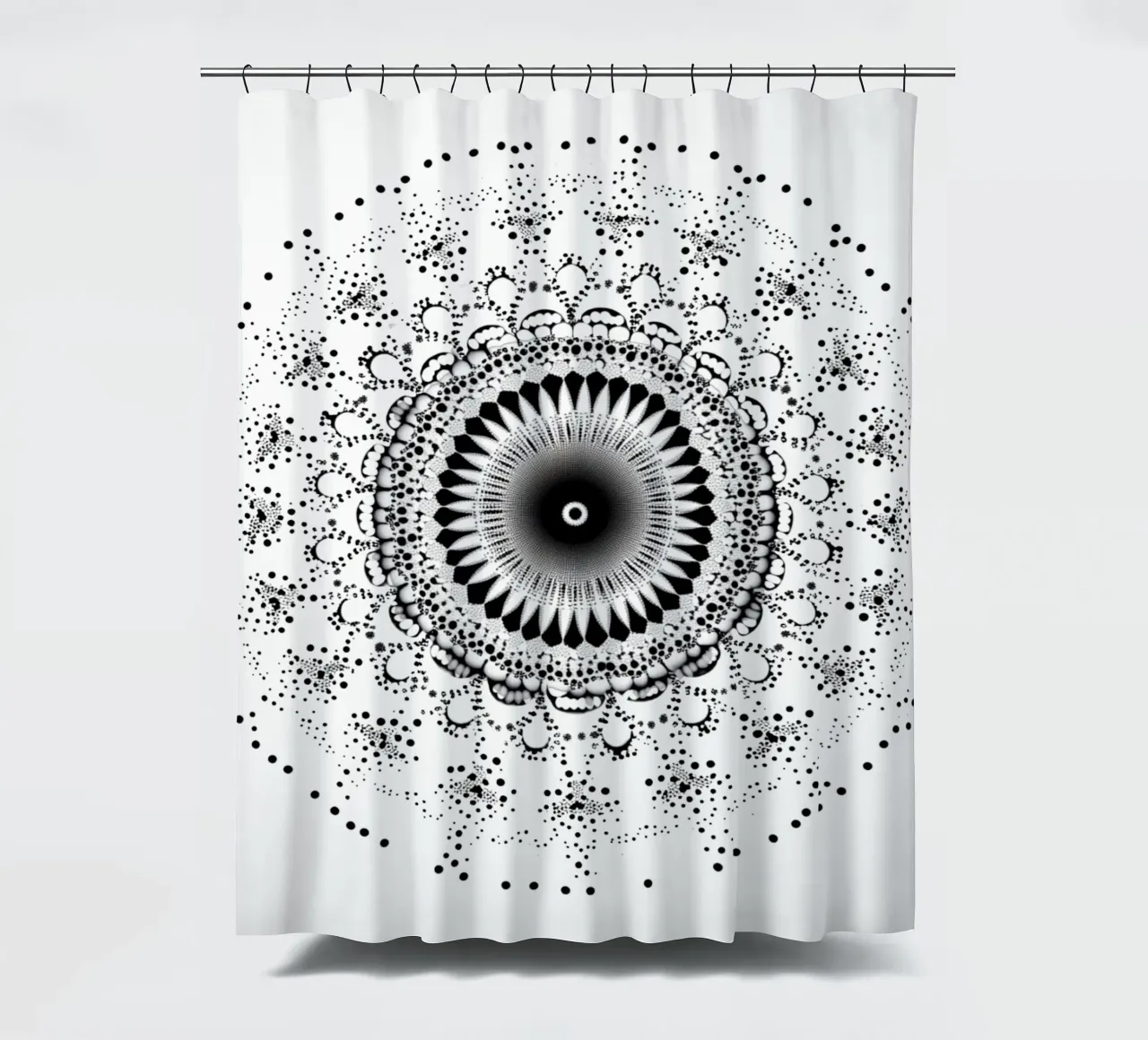 Mandala in bianco e nero tenda da doccia da Spiritual Touch