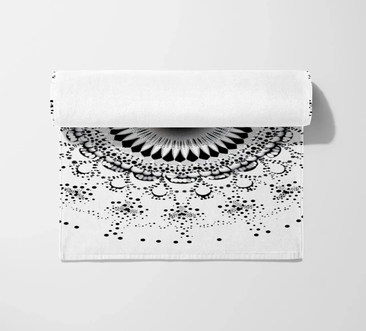 Mandala in bianco e nero telo mare da Spiritual Touch