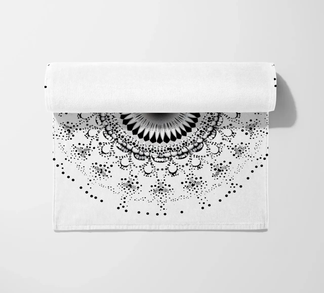 Mandala in bianco e nero telo mare da Spiritual Touch