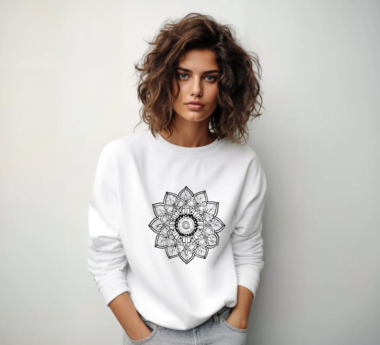 Mandala in bianco e nero felpa da Spiritual Touch