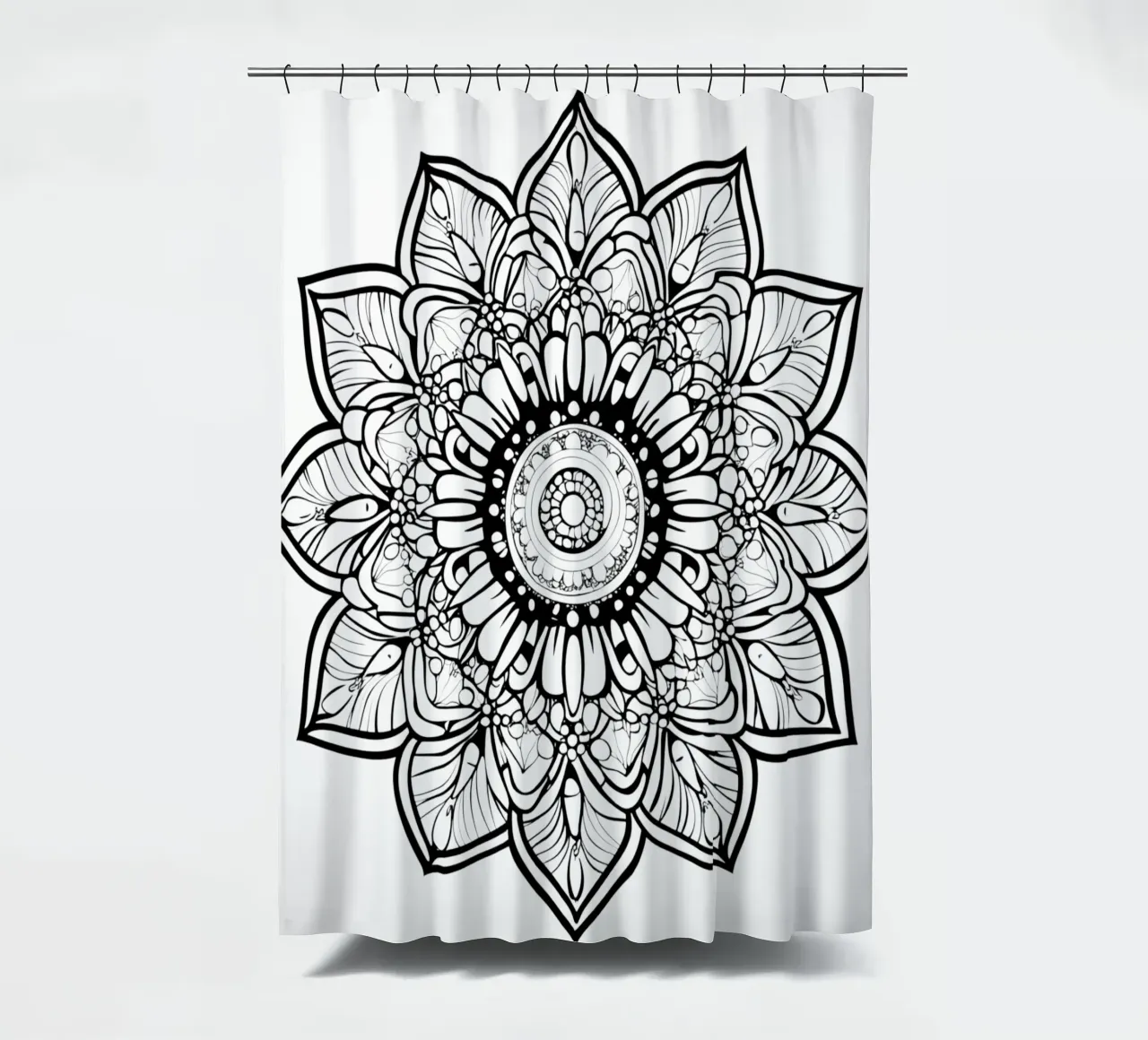 Mandala in bianco e nero tenda da doccia da Spiritual Touch