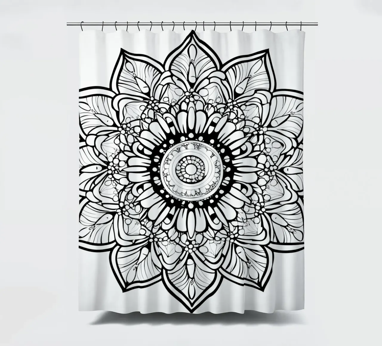 Mandala in bianco e nero tenda da doccia da Spiritual Touch