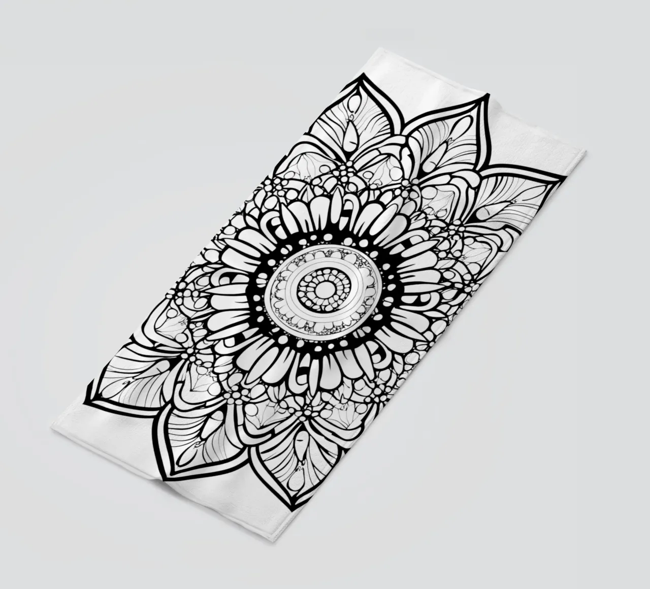 Mandala in bianco e nero telo mare da Spiritual Touch