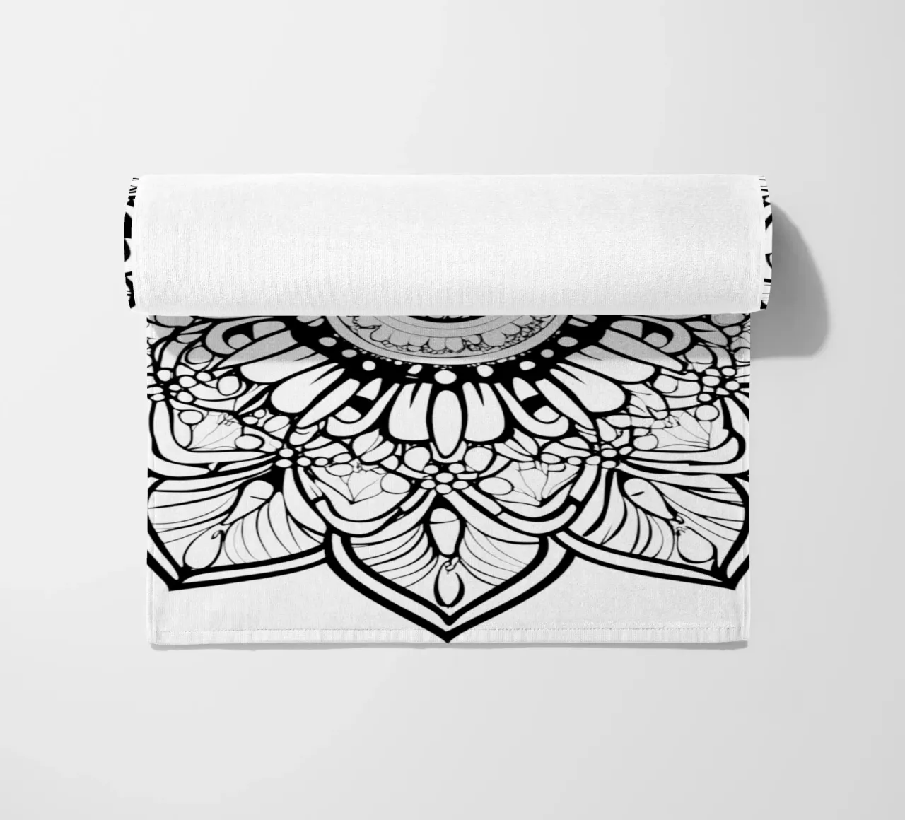 Mandala in bianco e nero telo mare da Spiritual Touch