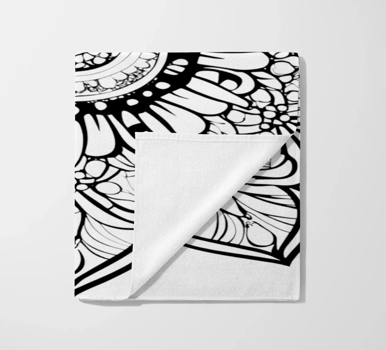 Mandala in bianco e nero telo mare da Spiritual Touch