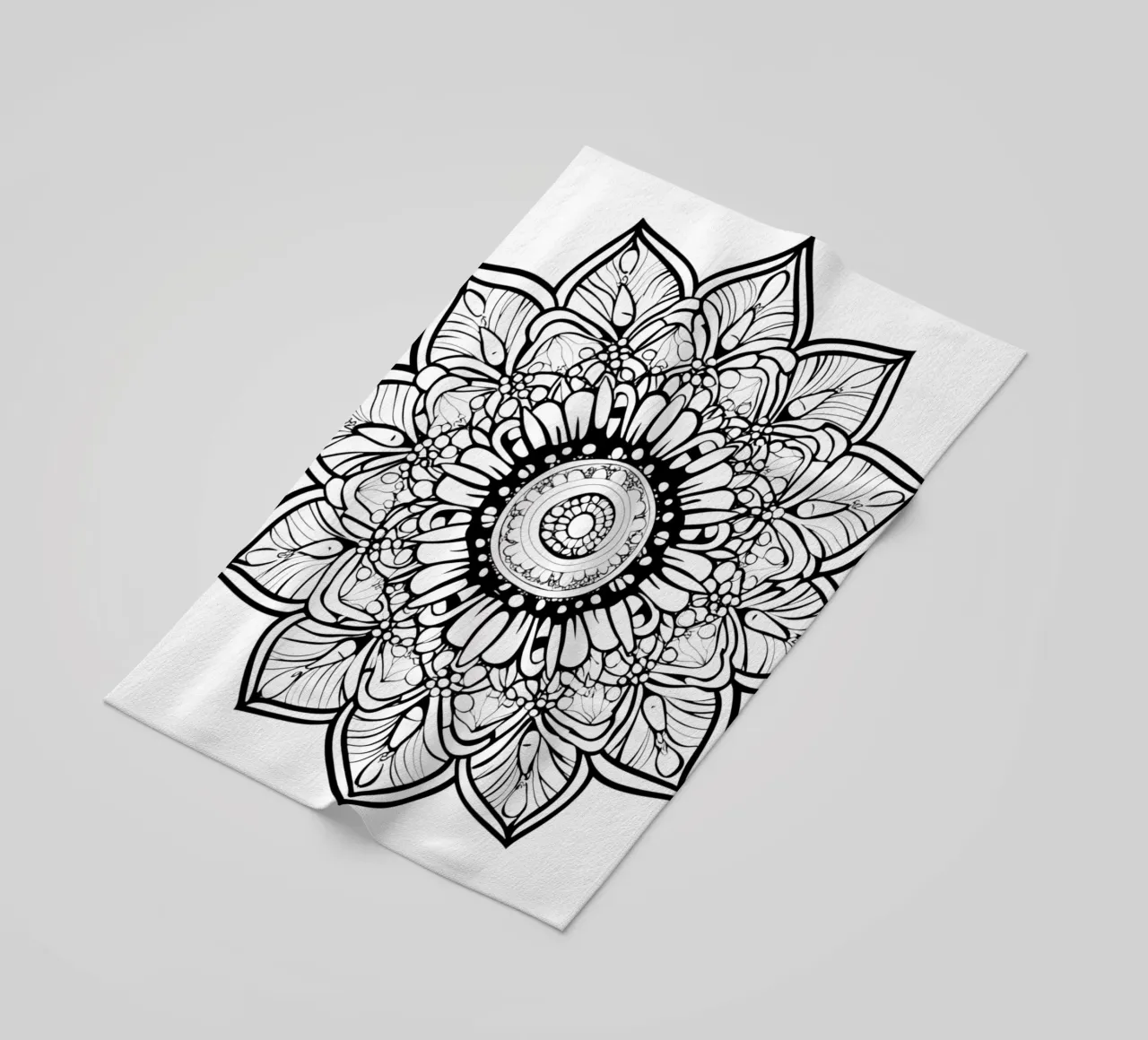 Mandala in bianco e nero telo mare da Spiritual Touch
