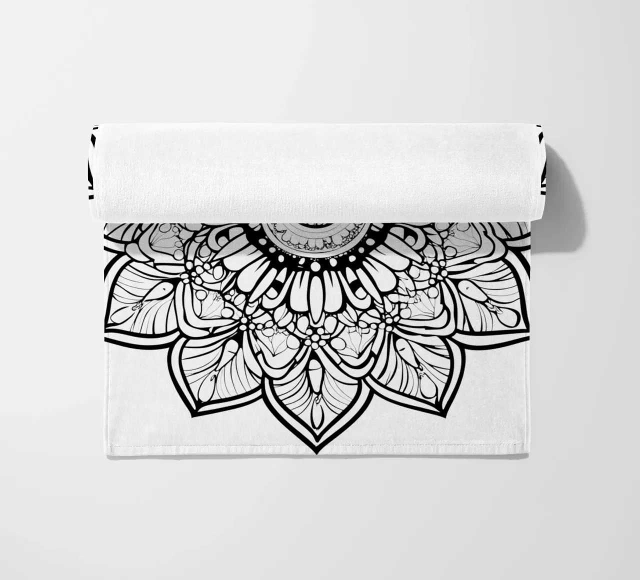 Mandala in bianco e nero telo mare da Spiritual Touch