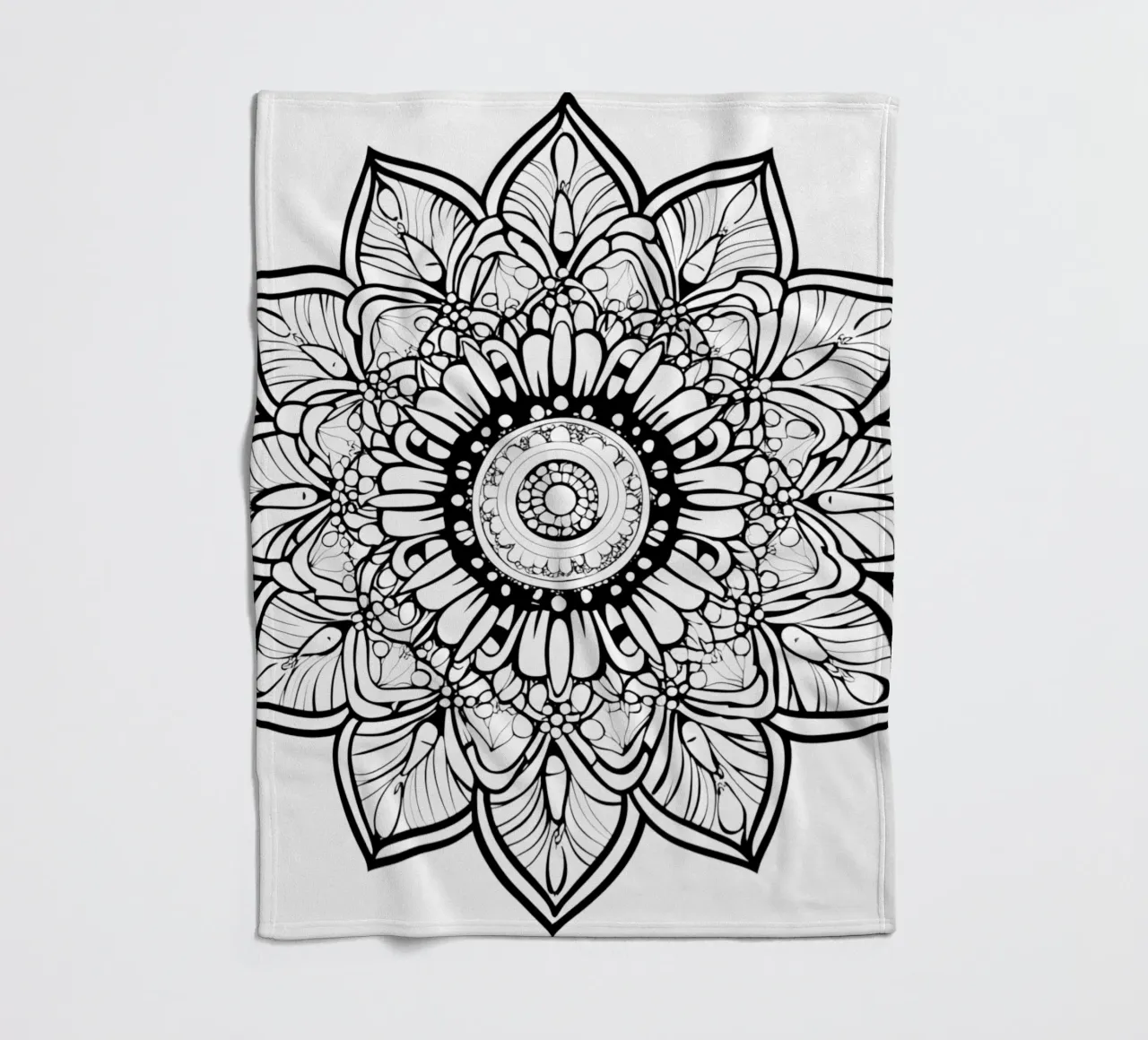 Mandala in bianco e nero coperta in pile da Spiritual Touch