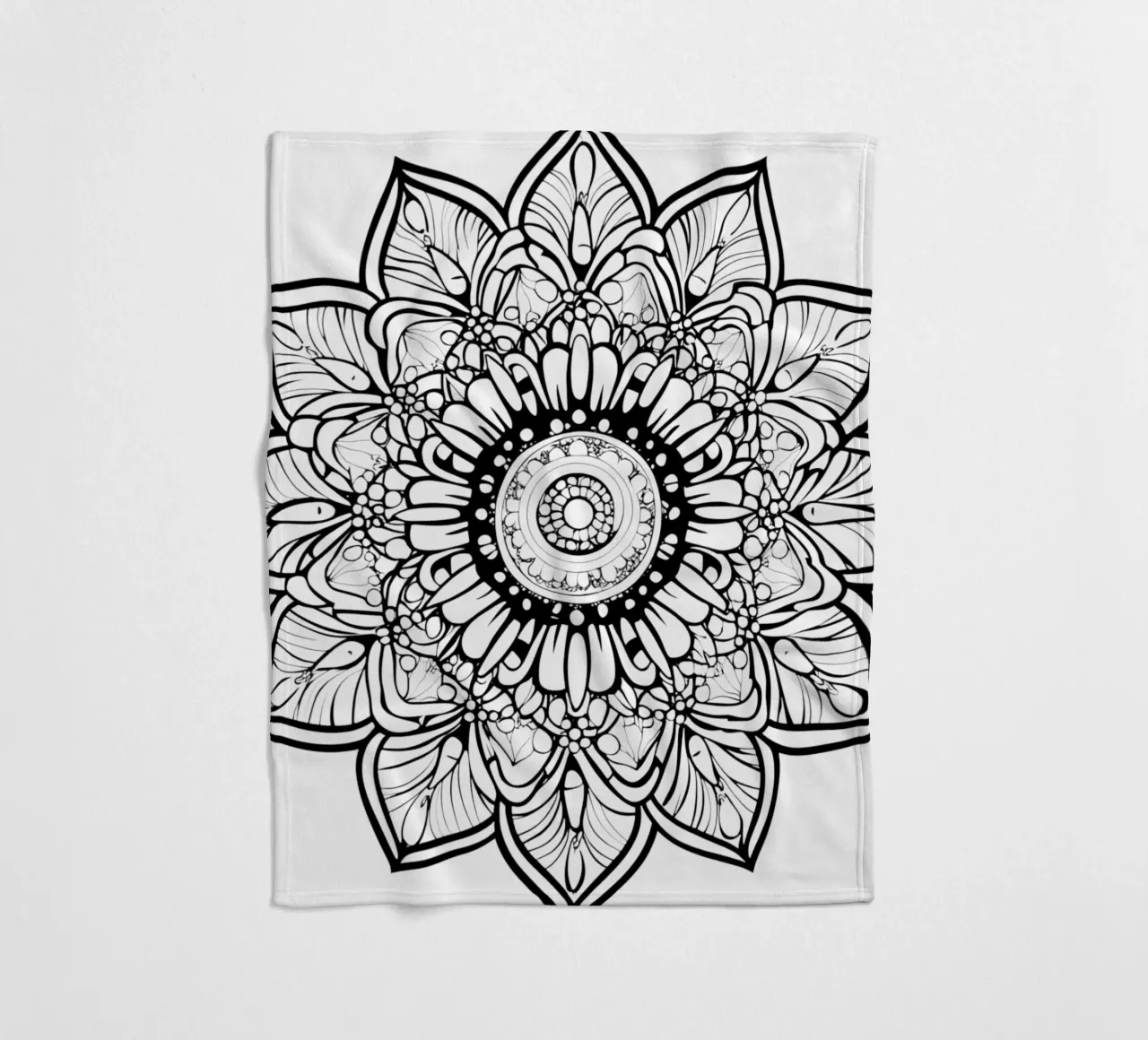 Mandala in bianco e nero coperta in pile da Spiritual Touch