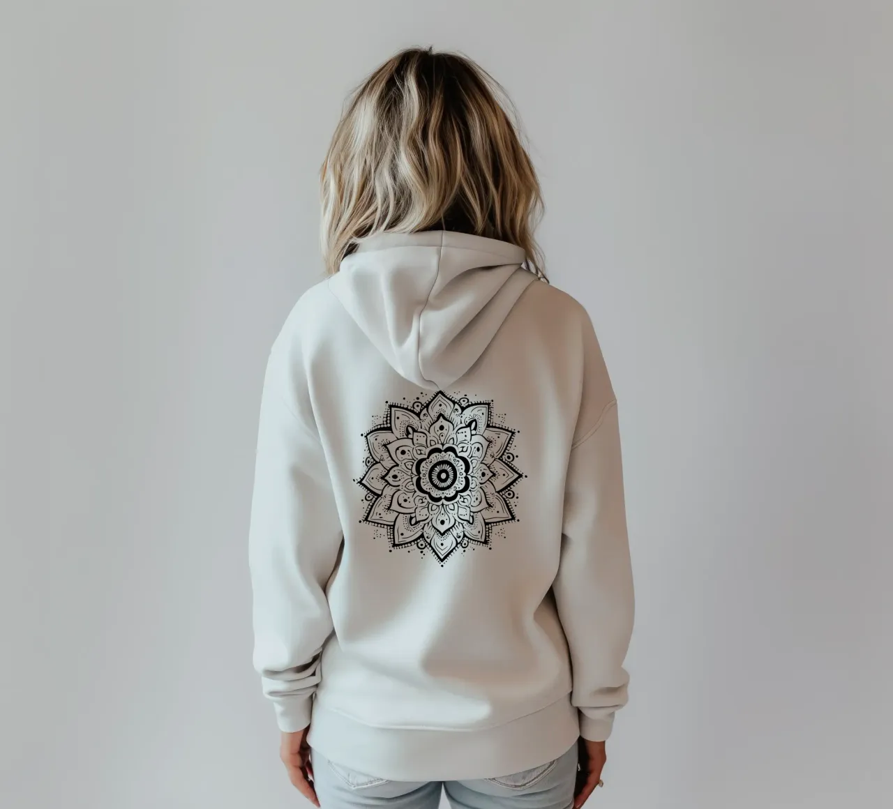 Mandala in bianco e nero felpa con cappuccio da Spiritual Touch