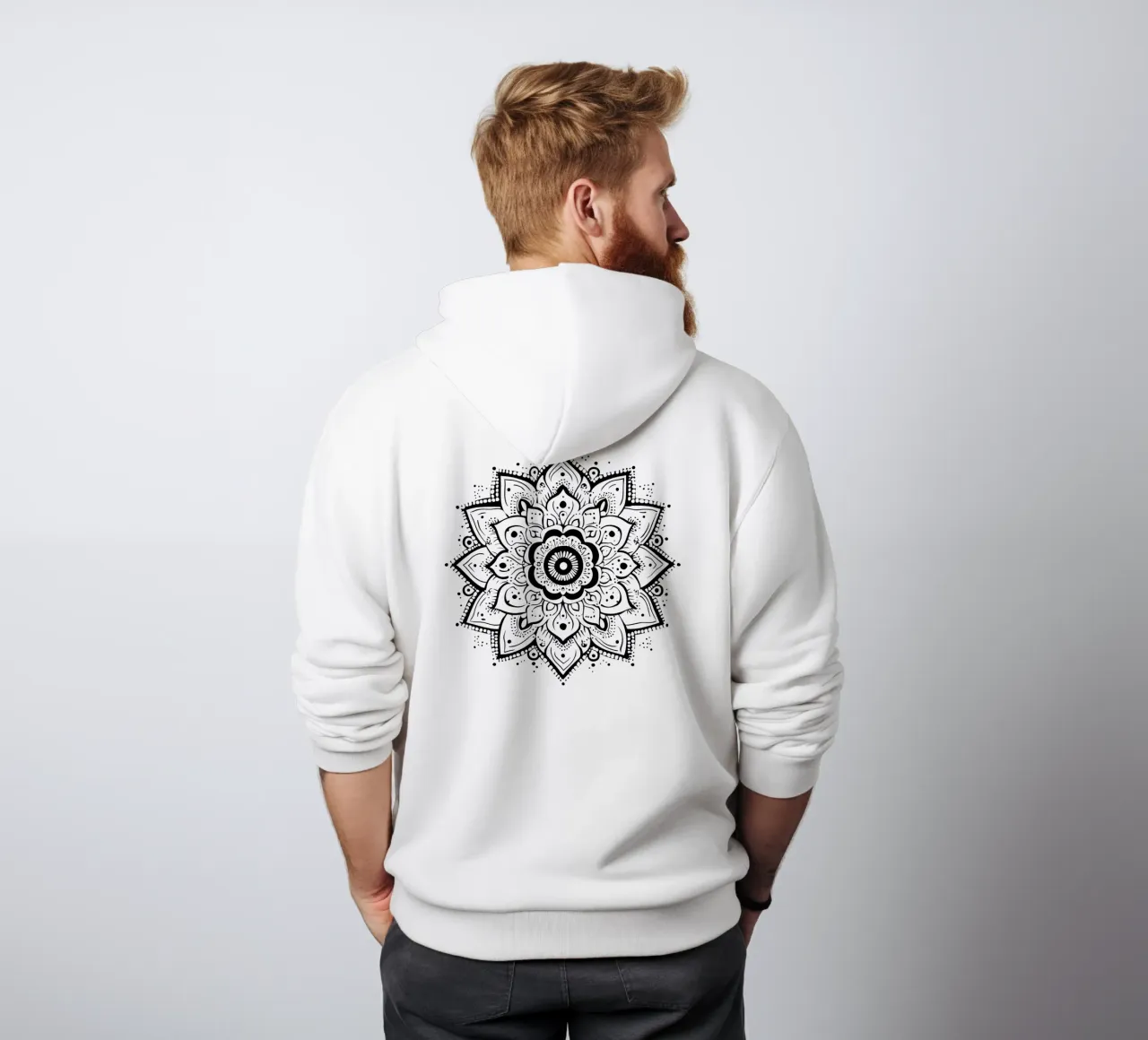 Mandala in bianco e nero felpa con cappuccio da Spiritual Touch