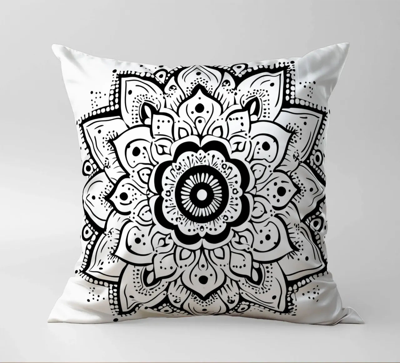 Mandala in bianco e nero cuscino da Spiritual Touch