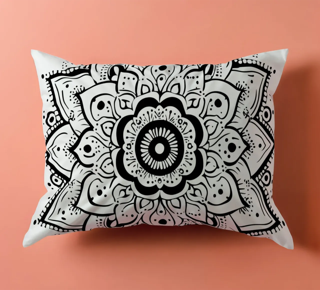 Mandala in bianco e nero cuscino da Spiritual Touch