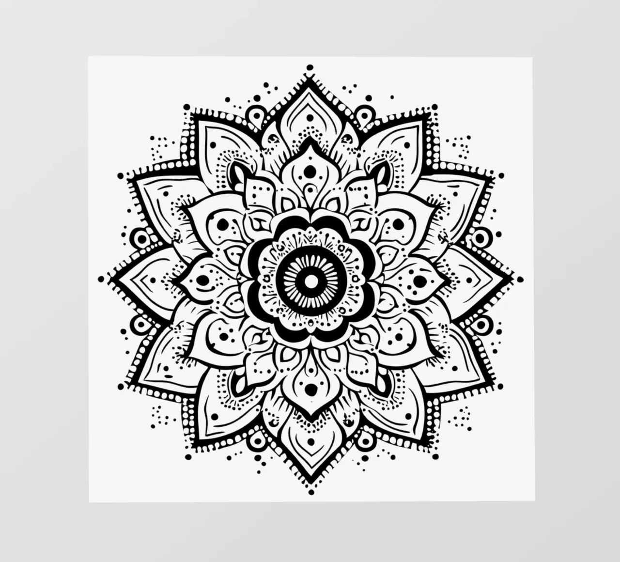 Mandala in bianco e nero telo in pvc da Spiritual Touch