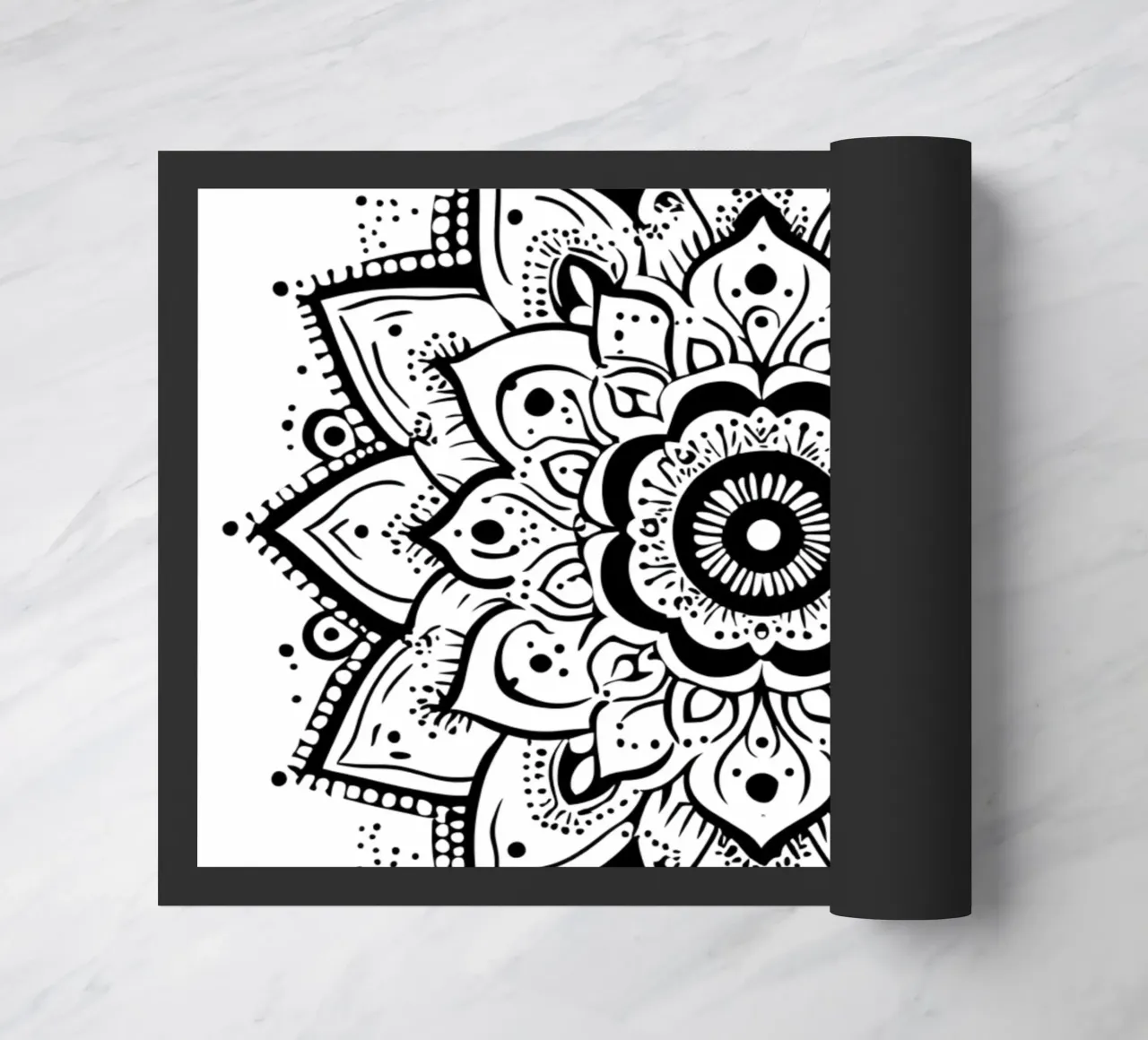 Mandala in bianco e nero zerbino da Spiritual Touch