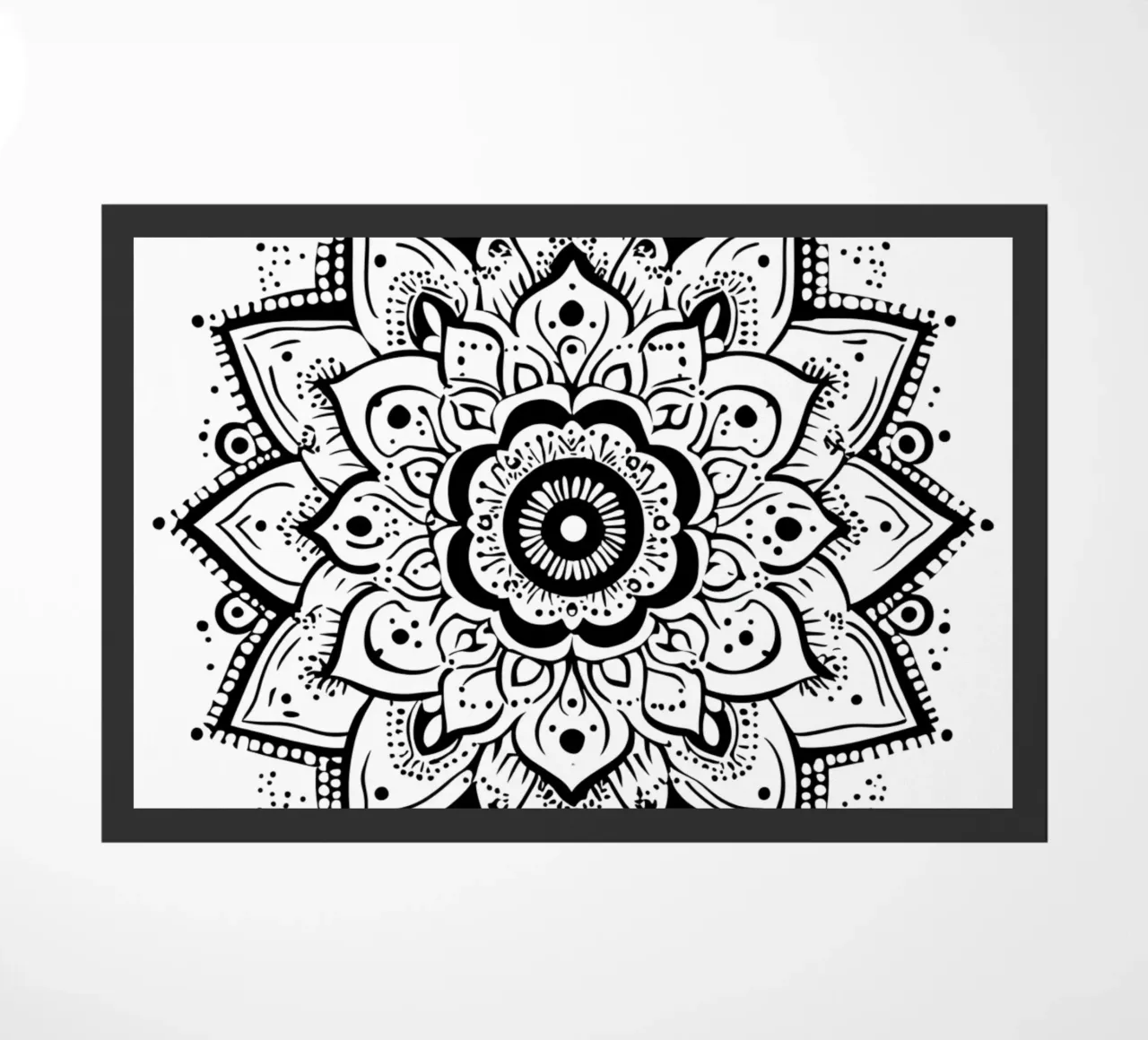 Mandala in bianco e nero zerbino da Spiritual Touch