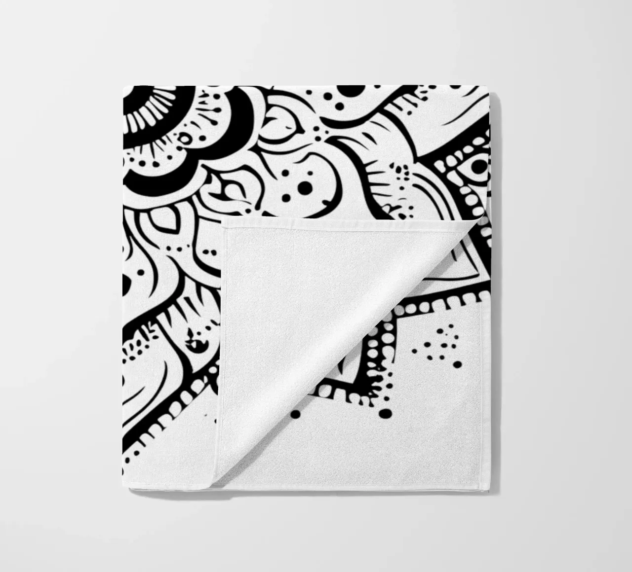Mandala in bianco e nero telo mare da Spiritual Touch