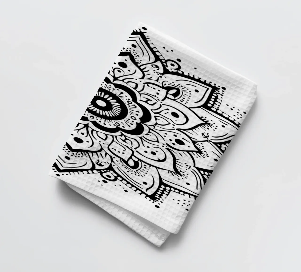 Mandala in bianco e nero canovaccio da cucina da Spiritual Touch