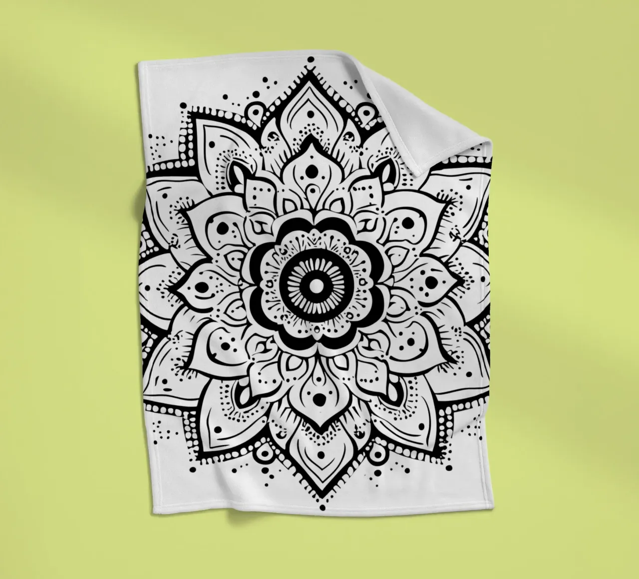 Mandala in bianco e nero coperta in pile da Spiritual Touch