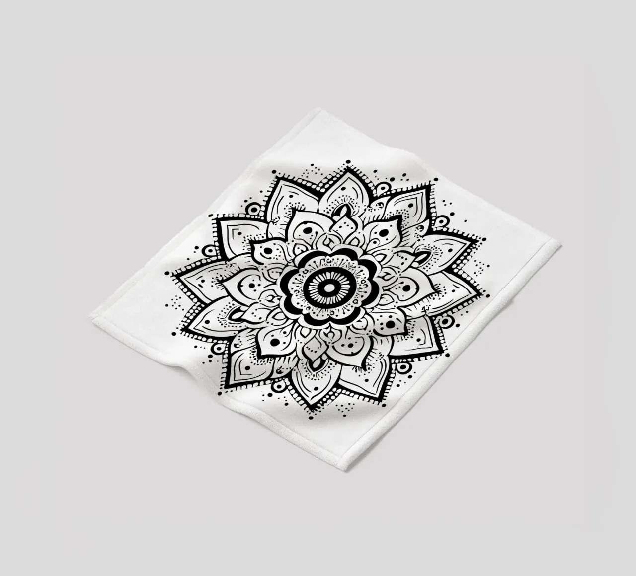 Mandala in bianco e nero coperta in pile da Spiritual Touch