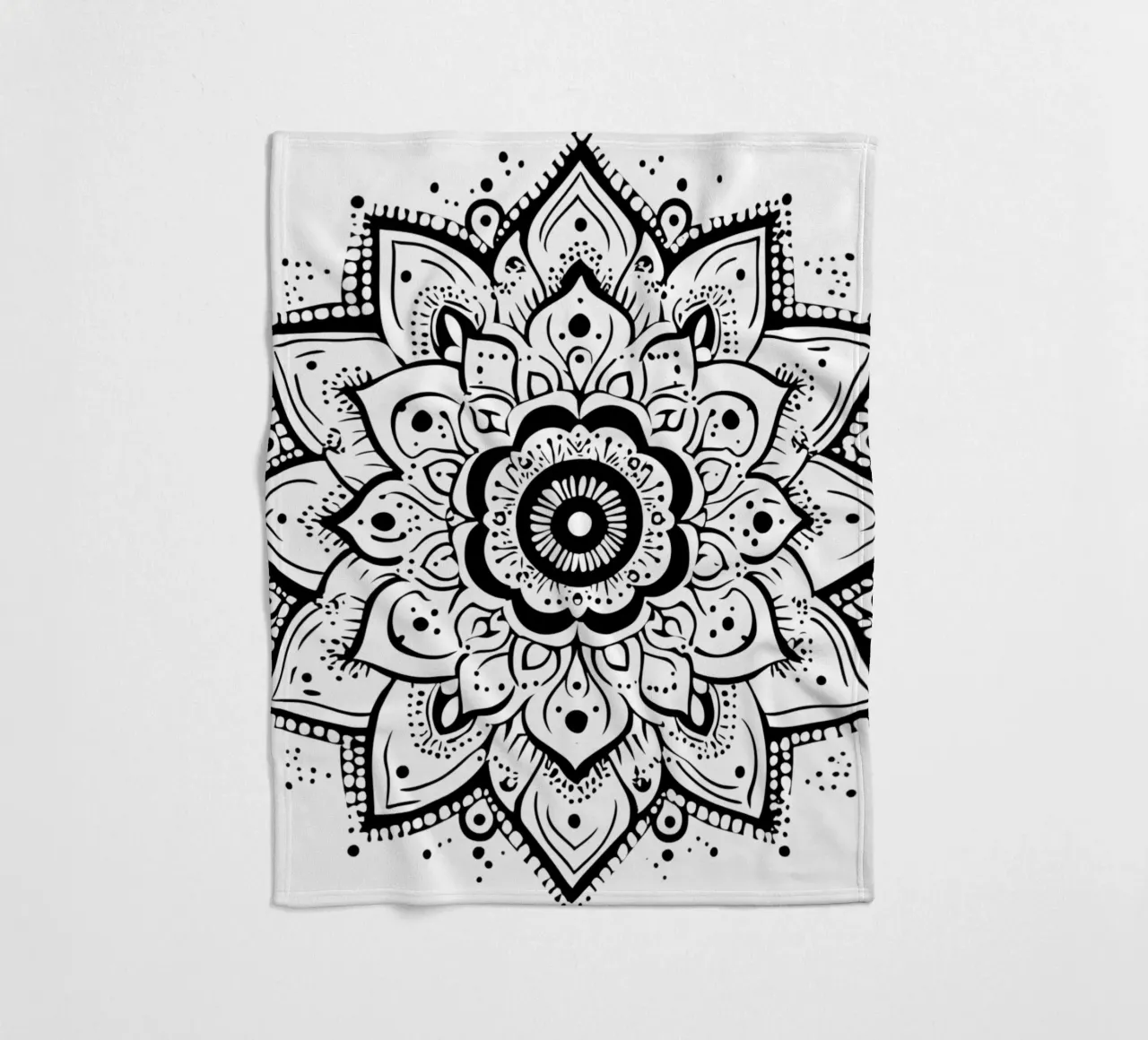Mandala in bianco e nero coperta in pile da Spiritual Touch