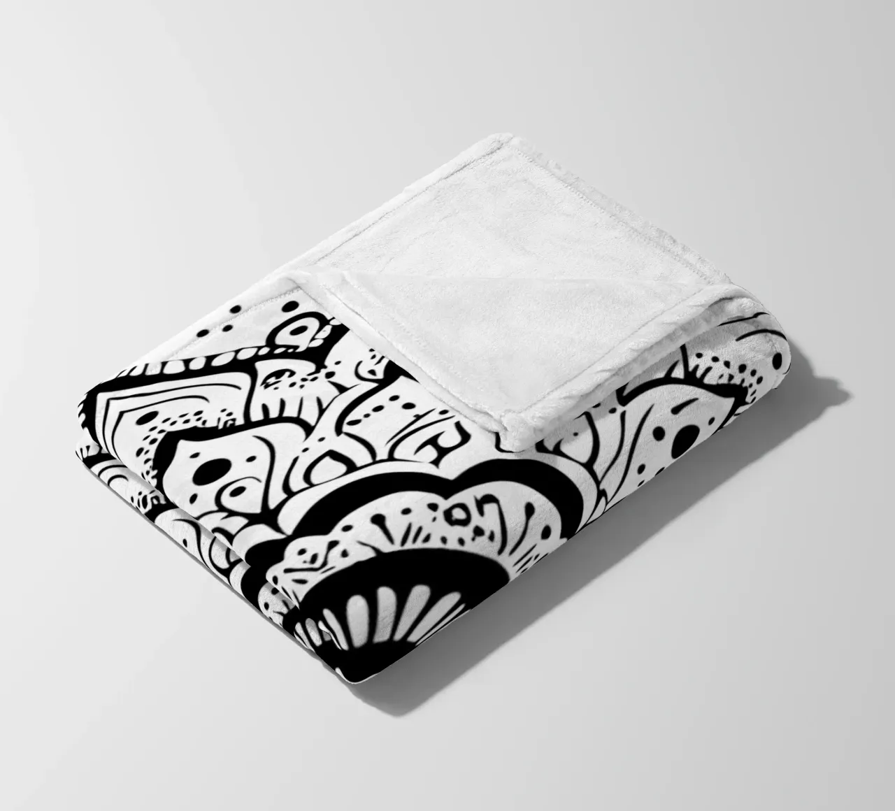 Mandala in bianco e nero coperta in pile da Spiritual Touch
