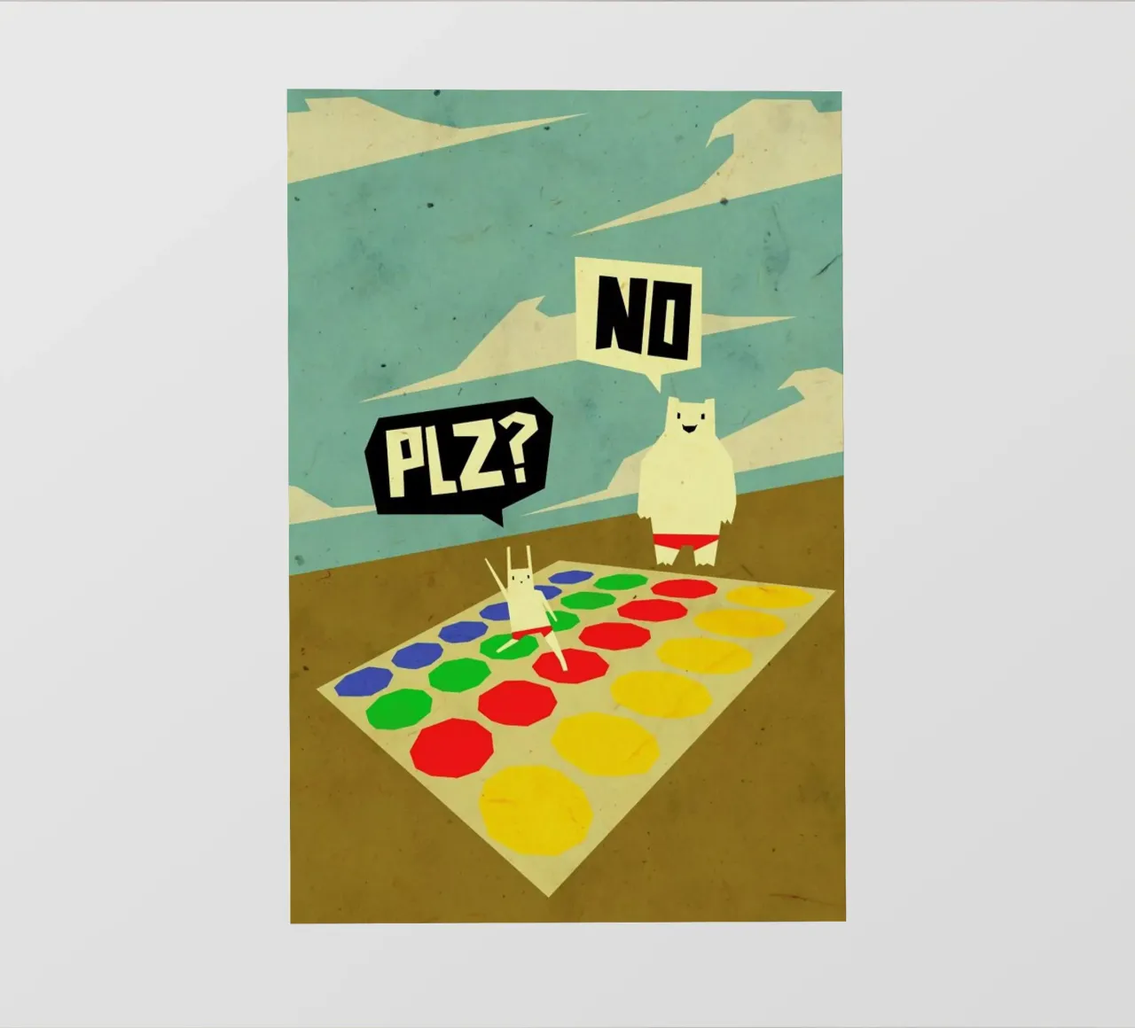 Yeti doesn't play Twister lámina retroiluminada de Yetiland