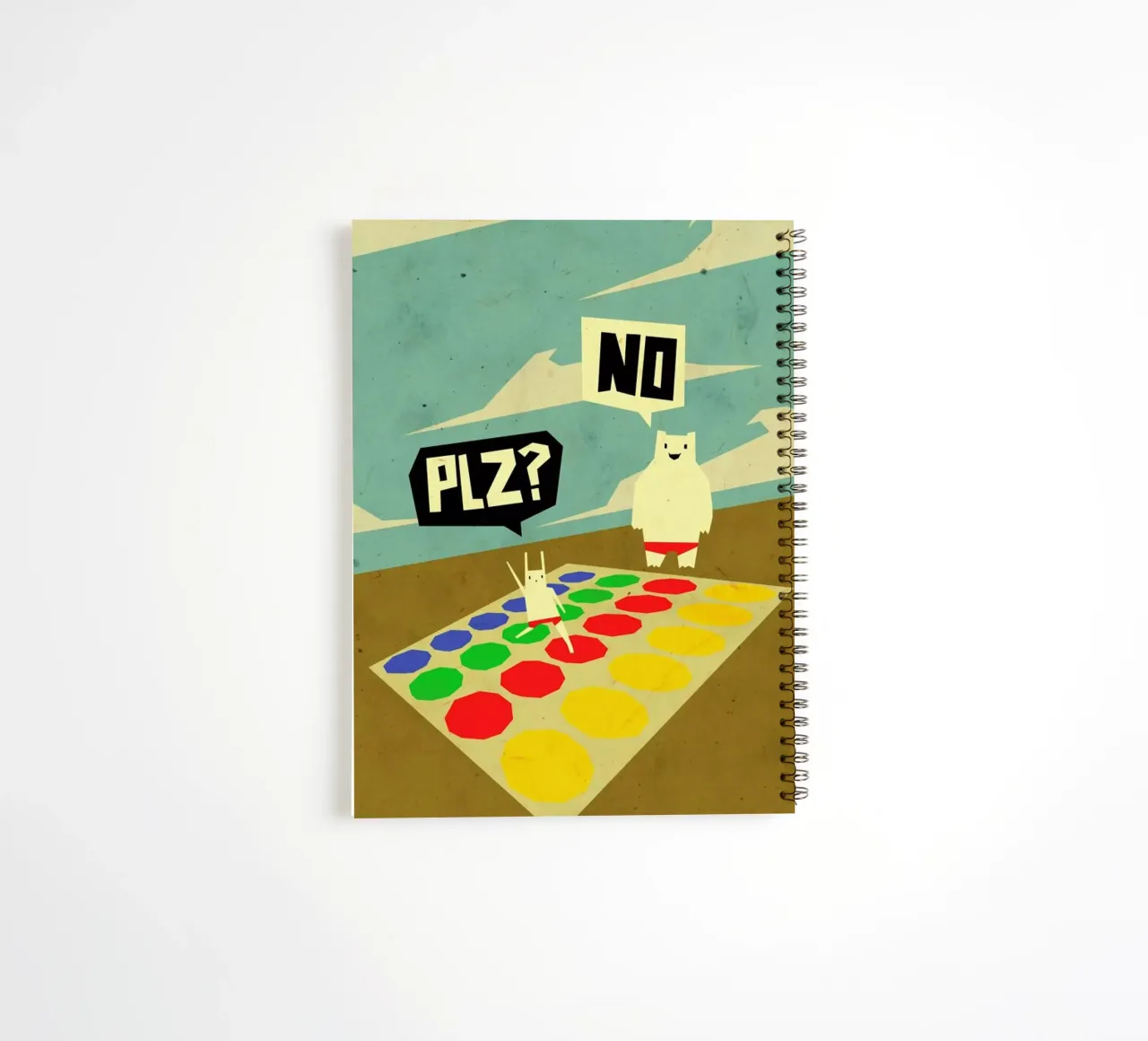 Yeti doesn't play Twister spiral notebook by Yetiland
