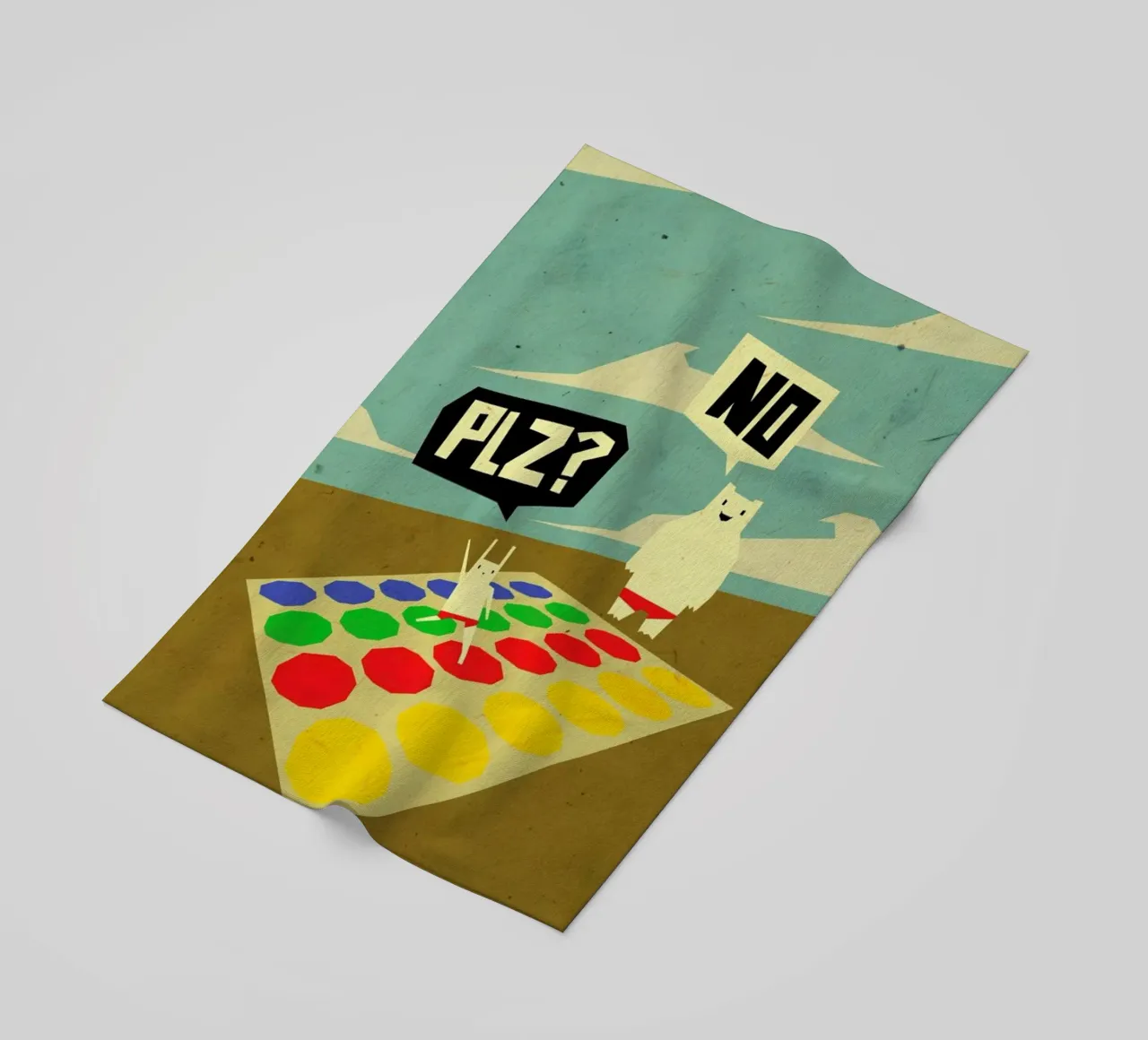 Yeti doesn't play Twister strandhanddoek van Yetiland