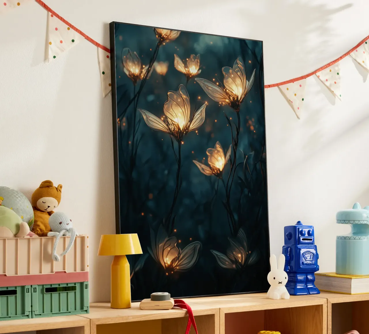 Glowing fireflies alluminio dibond da Synthaira