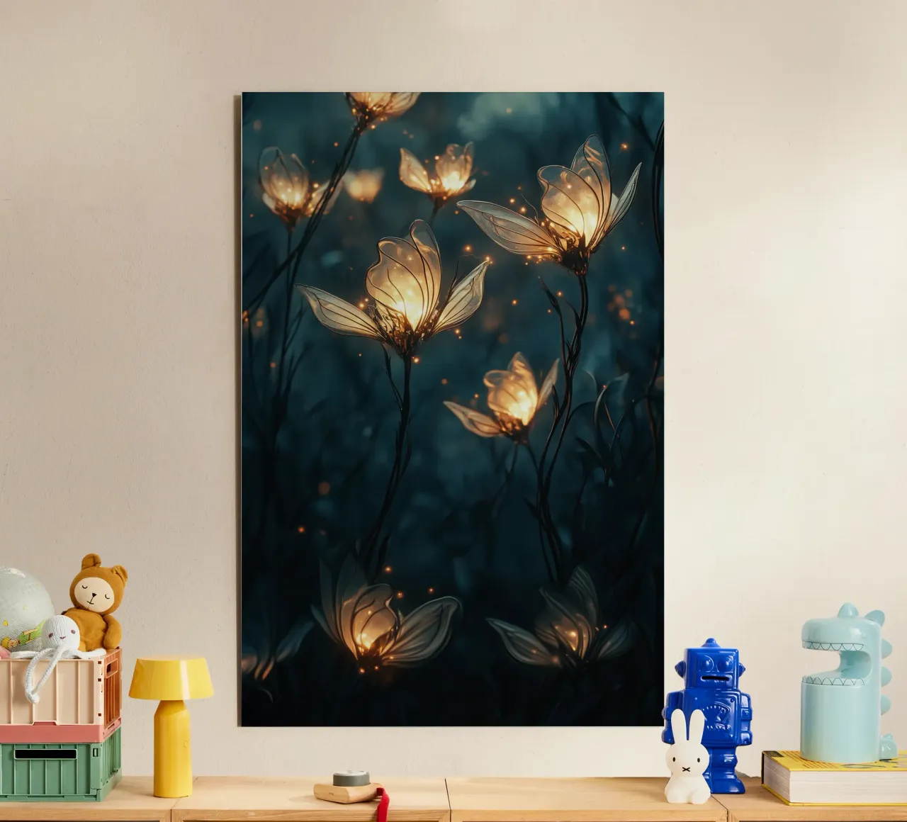 Glowing fireflies alluminio dibond da Synthaira