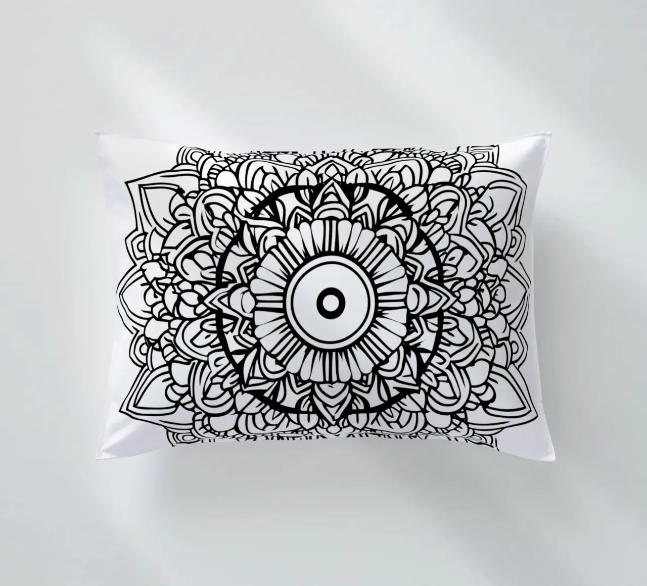 Mandala in bianco e nero cuscino da Spiritual Touch
